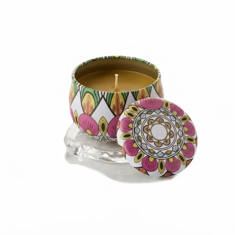 Bougie en cire d’abeille, Jardin Bohème Fleuri