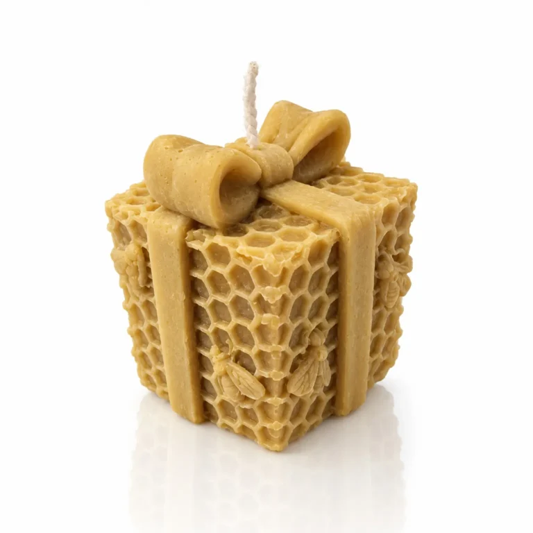 Bougie en cire d’abeille, Cadeau Alvéolé