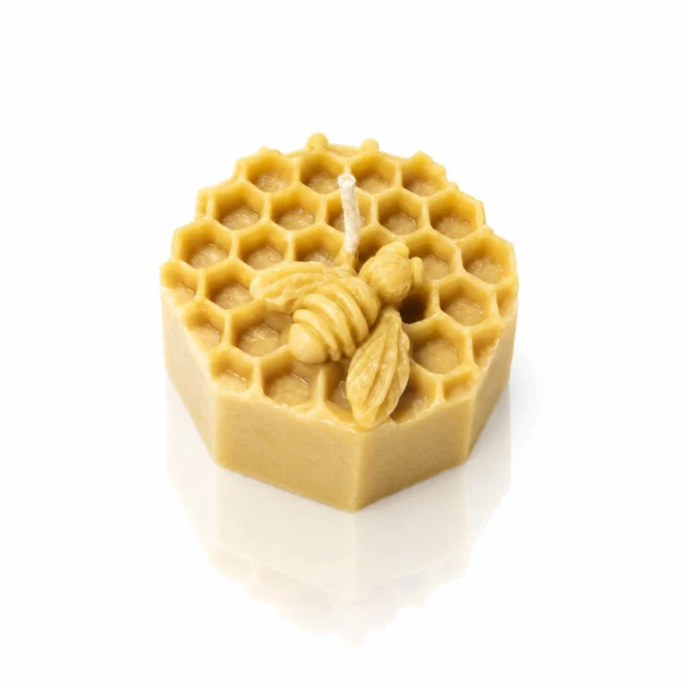 Bougie en cire d’abeille, Alvéole Dorée