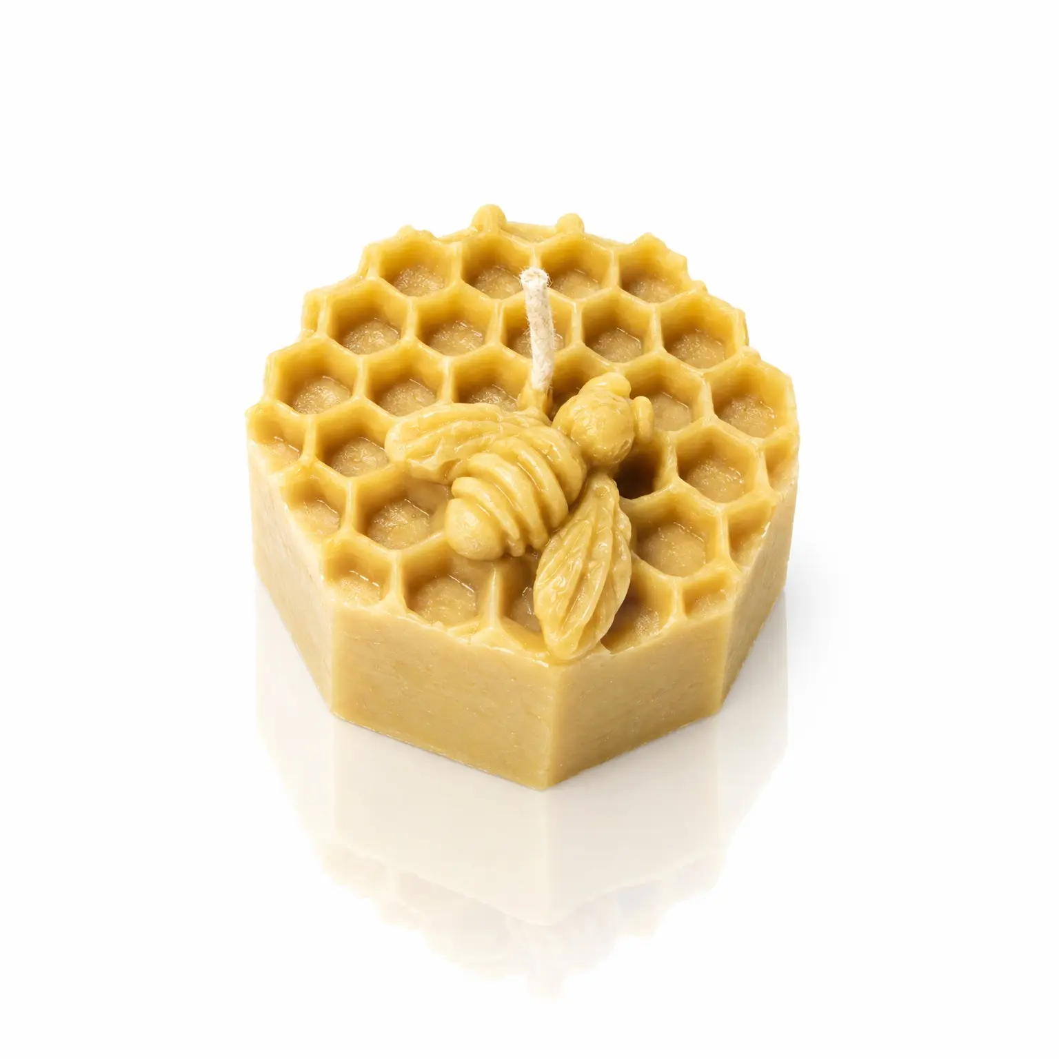 Bougie en cire d’abeille, Alvéole Dorée